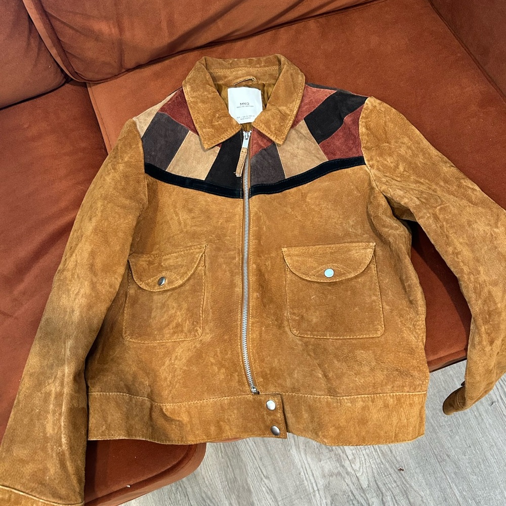 women’s suede jacket medium short cut